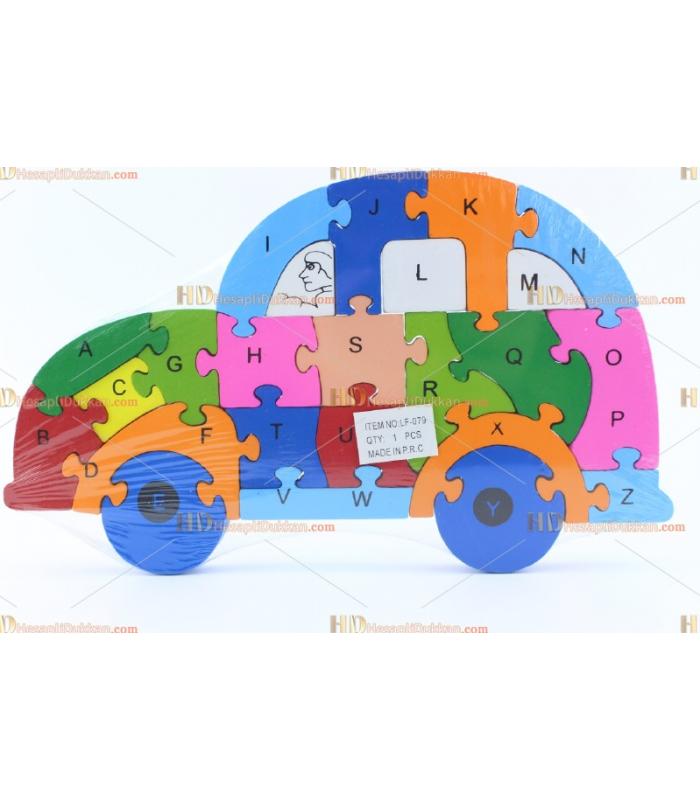 Toptan parçalı ahşap yapboz puzzle araba