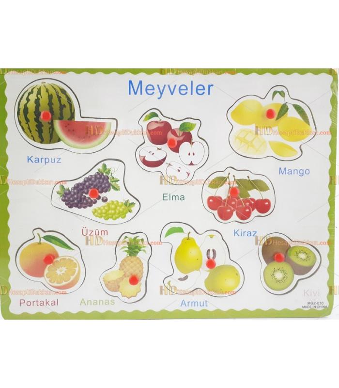 Ahşap tutmalı puzzle meyveler Türkçe toptan fiyatı