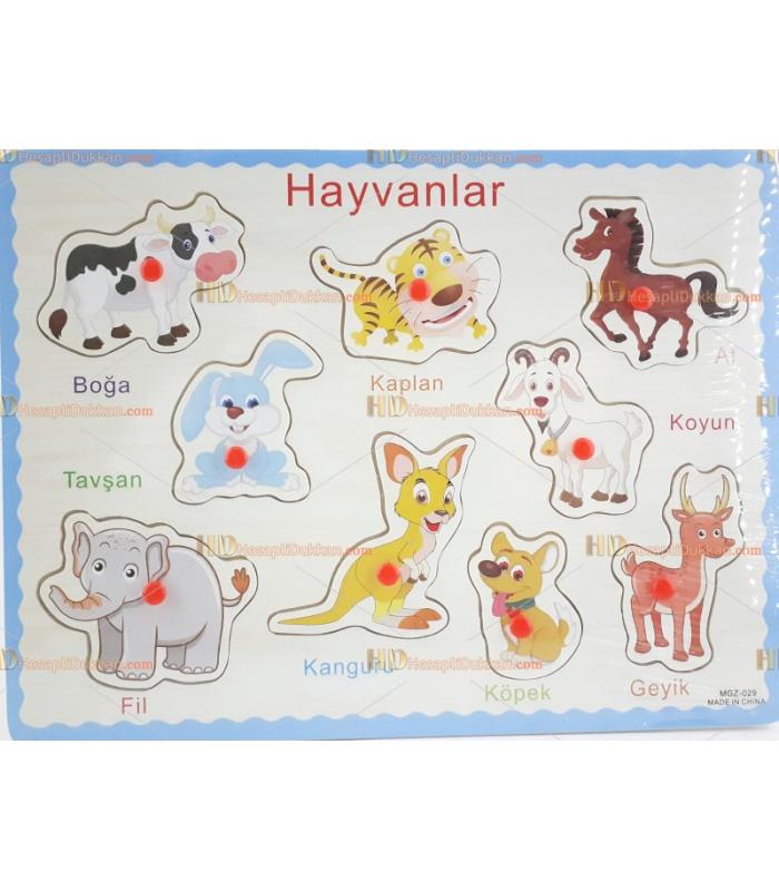 Hayvanlar serisi 4 Türkçe eğitici oyuncak yapboz